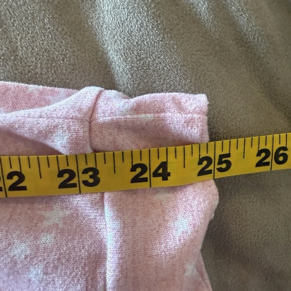 Girls M 8/10 Pajama Set‎ Pink White Stars Pjs Pants Long Sleeve